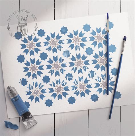 A4 Stencil Moroccan 06 Upcycle Furniture Fabric Arts And Crafts