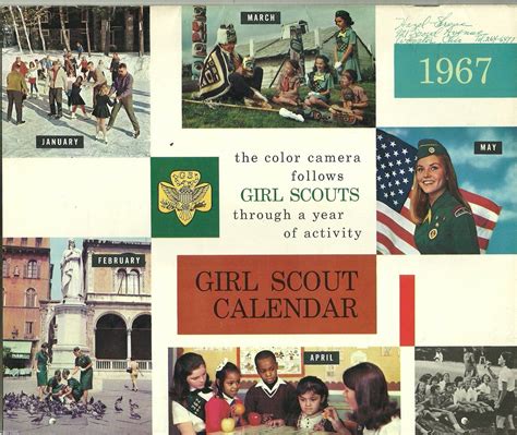 Vintage Girl Scout 1967 Girl Scout Calendar Ebay In 2021 Girl