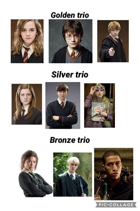 Golden Trio Silver Trio Bronze Trio Harry Potter Neville Harry