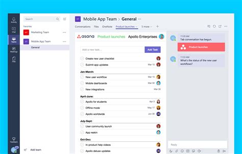 Microsoft Teams Asana · Asana