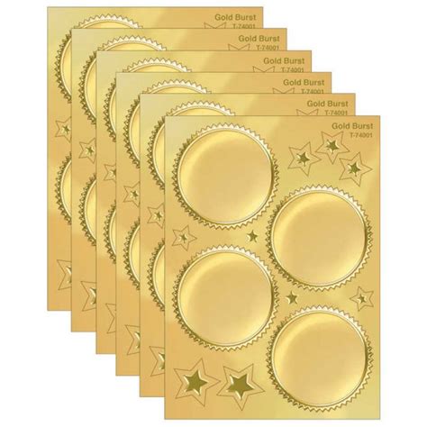 Teachersparadise Trend Gold Burst Award Seals Stickers 32 Per Pack
