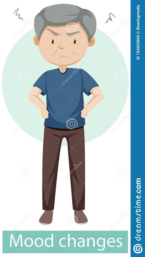 Cartoon Character With Mood Changes Symptoms Stock Vector