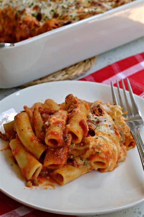 Baked Ziti With Italian Sausage And Ricotta Cheese Small Town Woman