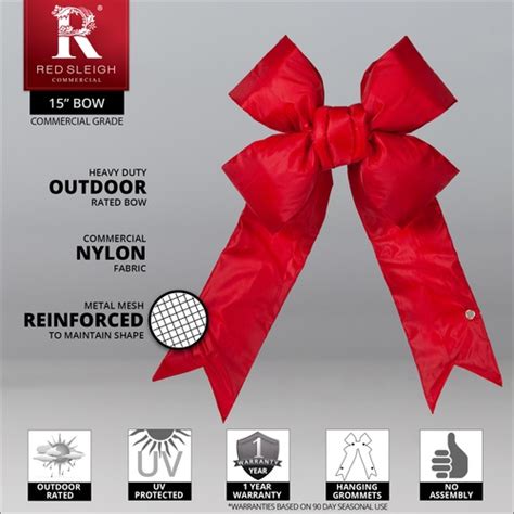 Red Structural 3d Nylon Christmas Bow