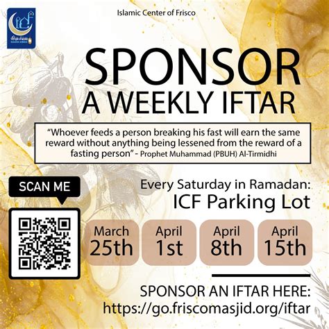 Weekly Community Iftar General Events Frisco Masjid