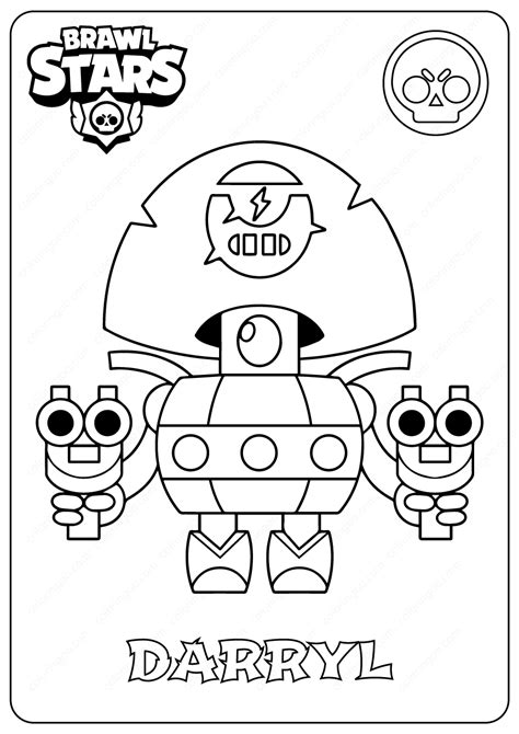 Brawl stars en eğlenceli oyun videosu ,oha ! Printable Brawl Stars (Darryl) PDF Coloring Pages