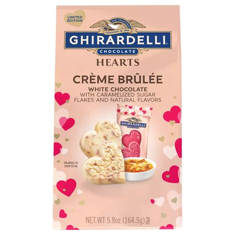 Ghirardelli Crème Brûlée White Chocolate Hearts Valentines Candy