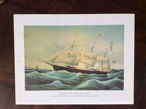 Currier And Ives 1968 Book Print Clipper Ship Dreadnought Ebay