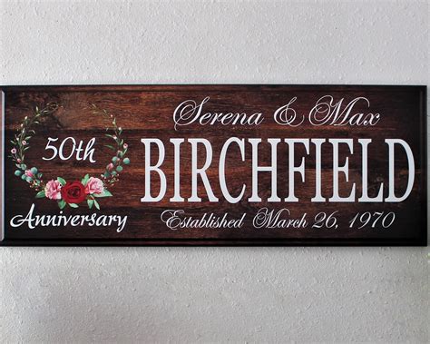Personalized Th Anniversary Gift For Parents Th Wedding Anniversary Gifts Wooden Anniversary