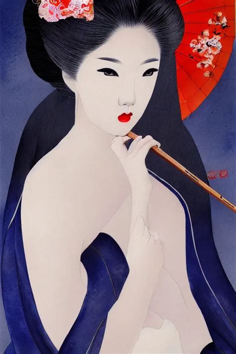 Too Sensual And Very Seductive Geisha Digital Art Stable Diffusion