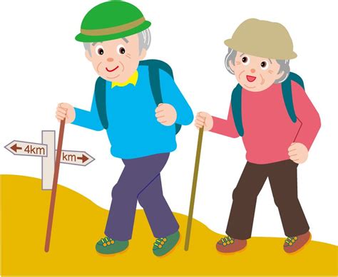 Old People Hiking Clipart Clip Art Library