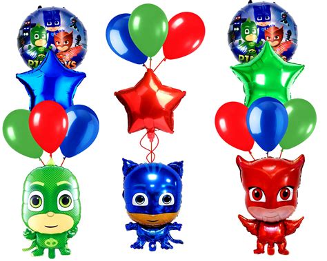 Buy 19pcs Pj S Inspired Theme Party Supplies Balloons Red Green Blue
