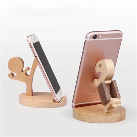 Wooden Cell Phone Holder Phone Stand Cool Kungfu Boy For Iphone X