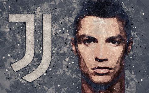 4k Free Download Cristiano Ronaldo Juventus Fc Geometric Art Face