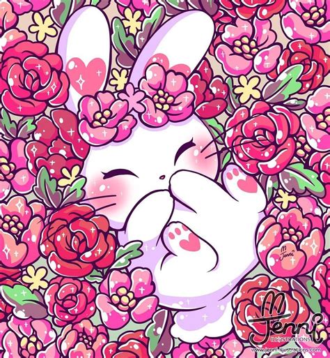 Floral Bunny Floral Flowers Bunny Bunnylover Flowerfield