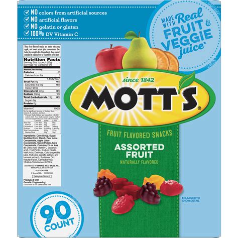Motts Assorted Fruit Snacks Nutrition Facts Runners High Nutrition