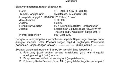 Sebutkan perbedaan antara surat dinas, surat resmi, memo, dan surat pribadi! Surat Lamaran Tenaga Kontrak Pemda