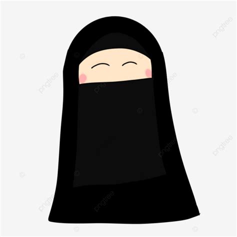 Cartoon Muslimah With Niqab Cute Illustration Cartoon Muslimah Niqab