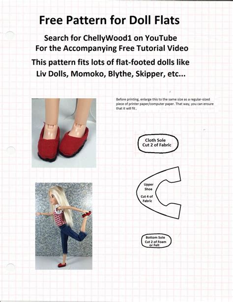 Image Of Sewing Pattern With Overlapping Words Free Pattern For Doll Flats Searc Doll Shoe