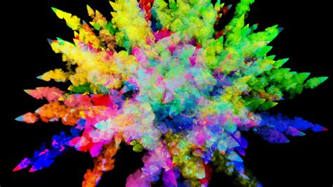 3d Animation Of Particles As Colorful Background Or Holi Colours