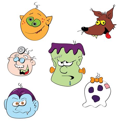 Funny Monster Face Svg Collection For Halloween Greeting Etsy