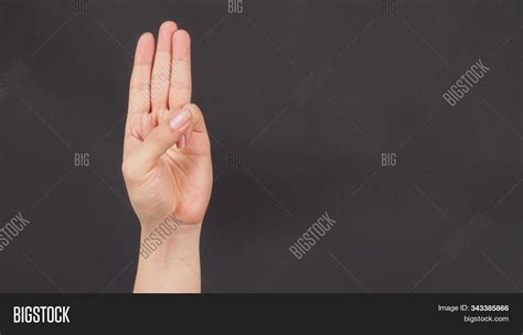 Hand Sign 3 Fingers Image Photo Free Trial Bigstock