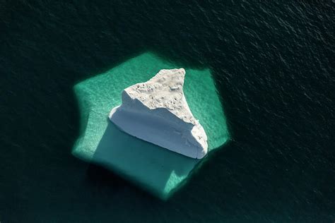 Iceberg From Above Showing Submerged Section Greenland Photograph By Uri Golman