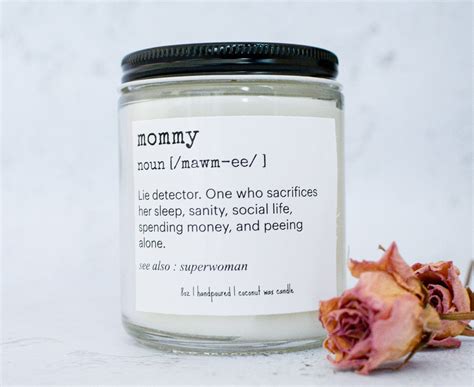 Mom T Candle Mommy Definition Candle Mothers Day Etsy