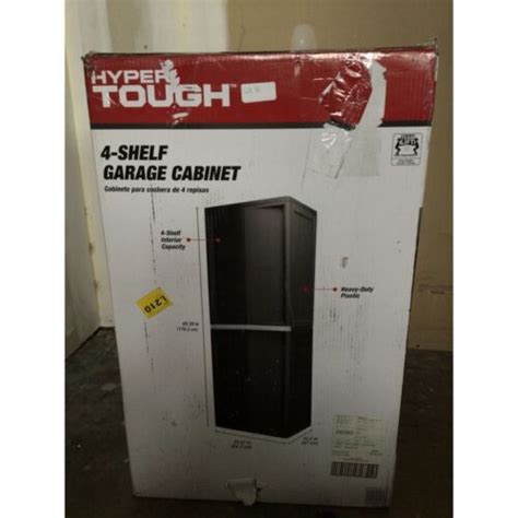 Hyper Tough Plastic 4 Shelf Garage Storage Utility Cabinet Black Ebay