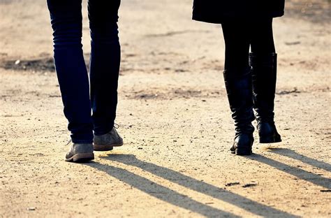 Hd Wallpaper Two People Walking On Gray Road Man Woman Couple