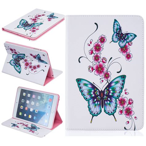Butterfly Print Pu Leather Case Cover For Apple Ipad Air 3 2 1 Stand
