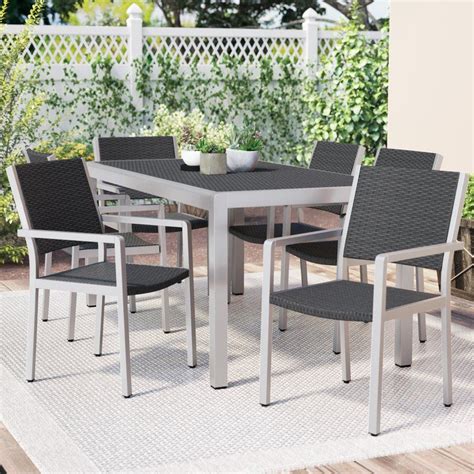 Durbin 7 Piece Aluminum Dining Set Patio Furnishings Aluminum Patio