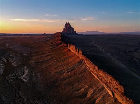 Sunset At Shiprock Tsé Bitaí In Navajo A Volcanic Peak Rising Above