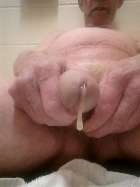 Close Up Grandpa Cum Massaging My Mature Cock And Balls