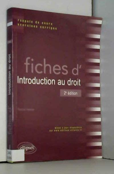 Fiches D Introduction Au Droit Rappels De Cours Exercices Corrig S By