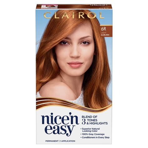 Clairol Nice N Easy Permanent Hair Color Creme 6R Light Auburn 1