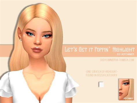 Ladysimmer94s Lets Get It Poppin Highlight The Sims 4 Skin Sims 4