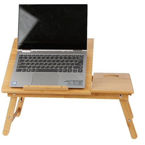 Mind Reader Bamboo Lap Desk With Cooling Factor And Side Drawer