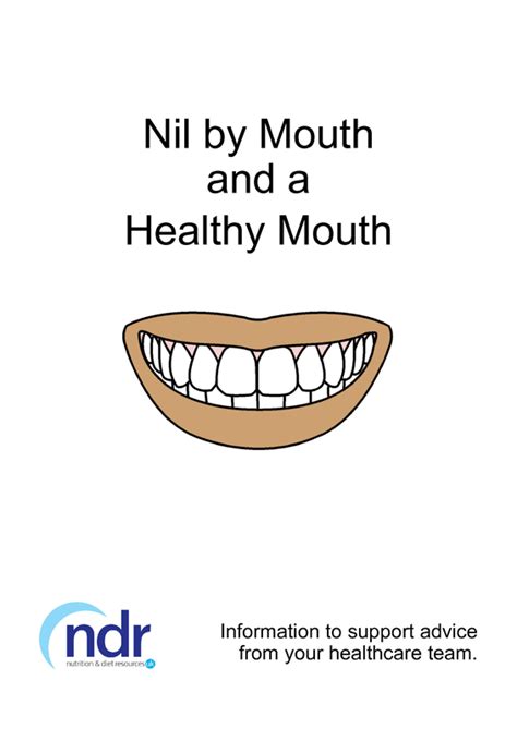 Nil By Mouth And A Healthy Mouth Nutrition And Diet Resources