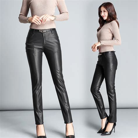 Spring And Autumn New Korean Leather Pants Ladies Slim Pu Wild Personality Fashion Slim Casual