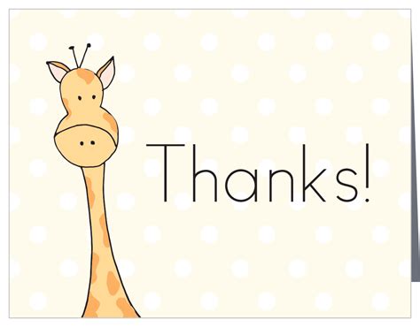 Cards are blank on the inside and have a perfect amount of space for your special handwritten message. Peeking Giraffe Baby Shower Thank You Cards