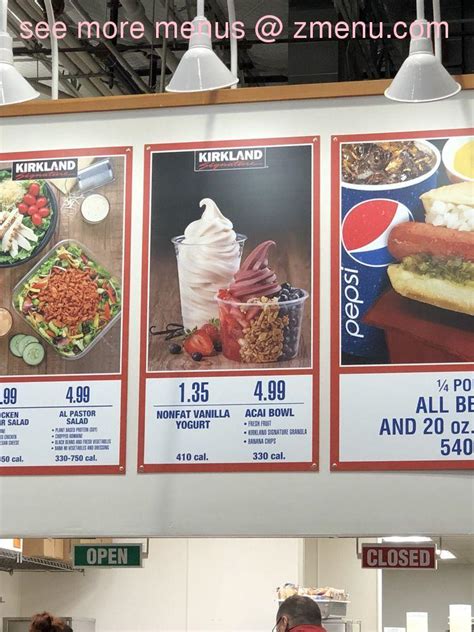 Online Menu Of Costco Food Court Restaurant Seattle Washington