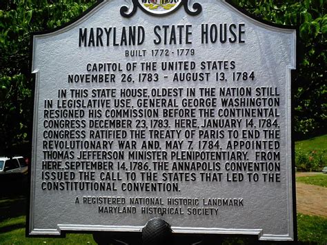 Maryland State House National Historic Landmark State Symbols Usa