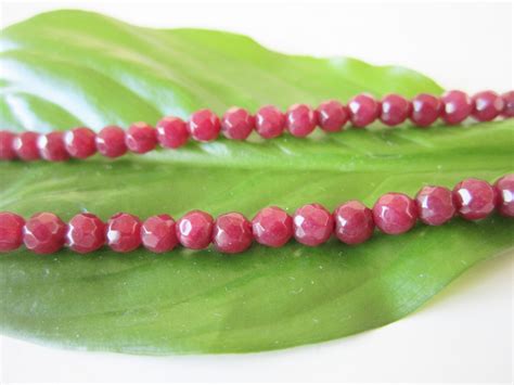 Natural Red Jade Gemstone Beads 4mm Full Strand 16 Etsy