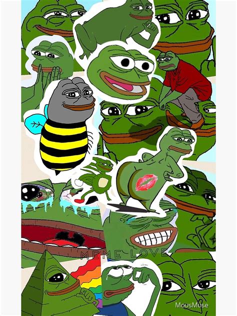 Pepe Meme Love Collage Framed Art Print For Sale By Mousmuse Redbubble