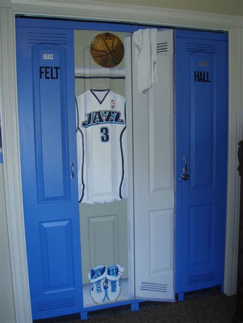 We've installed locker units in mudrooms, laundry rooms, bedrooms, toy rooms, and basements there is definitely a locker for each and every space as well as every budget. closet doors in a sports theme bedroom lockers ~ just need ...