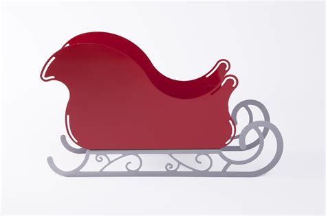 Medium Santa Sleigh With Scroll Base Rose Metal Products Inc