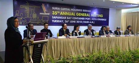 Suria capital holdings berhad, an investment holding company, provides port operation services in malaysia. Suria Capital Holdings Berhad 35th Annual General Meeting ...