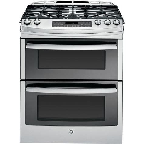 GE Profile 6 7 Cu Ft Slide In Double Oven Gas Range With Self