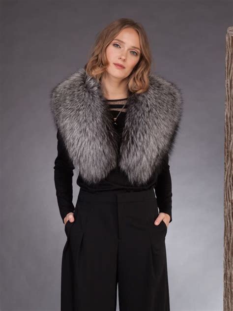 Silver Fox Fur Collar For Coats And Jackets Nordfur